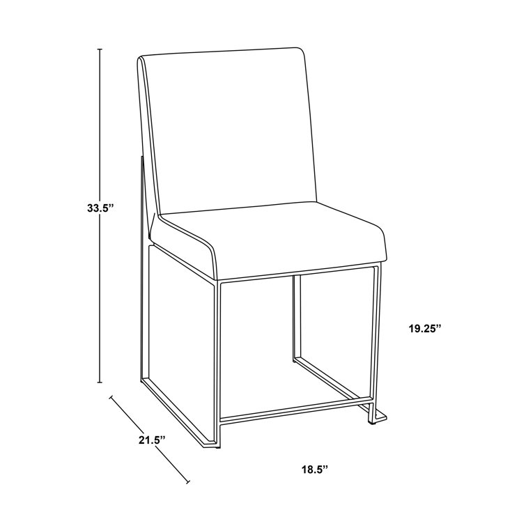 Fuji Contemporary High Back Faux Leather Dining Chair in Black