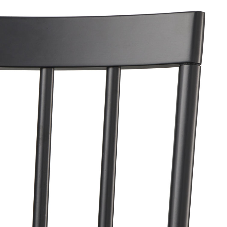 Black High Back Windsor Wood Dining Chairs Set of 2