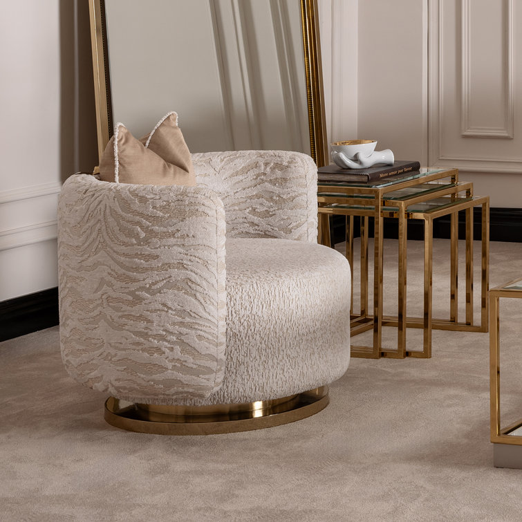 Gold Metal and Glass Rectangular Nesting Tables Set