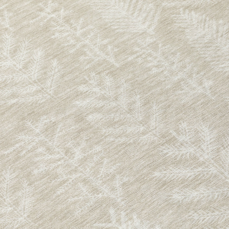 Beige Synthetic Rectangular Indoor/Outdoor Washable Rug