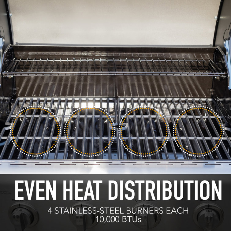 Kenmore 4-Burner Stainless Steel Propane Gas Grill with Side Burner