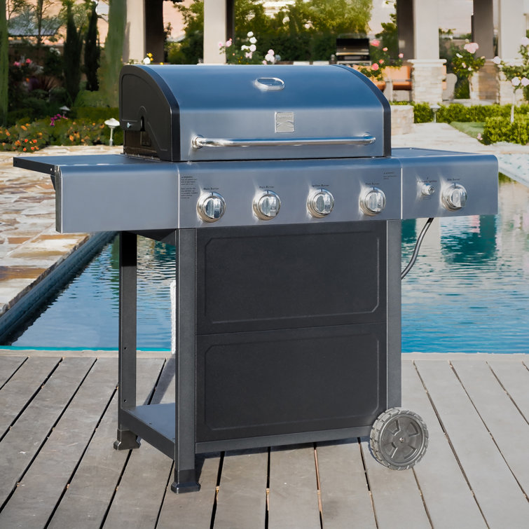 Kenmore 4-Burner Stainless Steel Propane Gas Grill with Side Burner