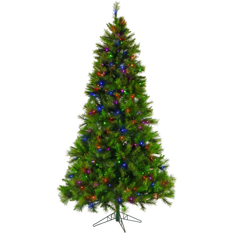 6.5-Ft Green Pine Christmas Tree with Multicolor LED Lights