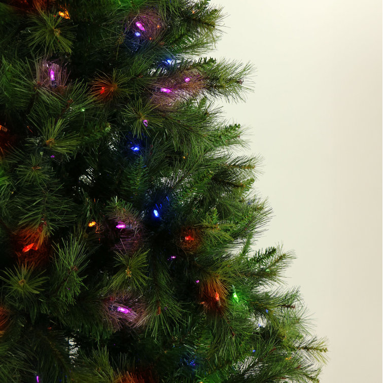6.5-Ft Green Pine Christmas Tree with Multicolor LED Lights