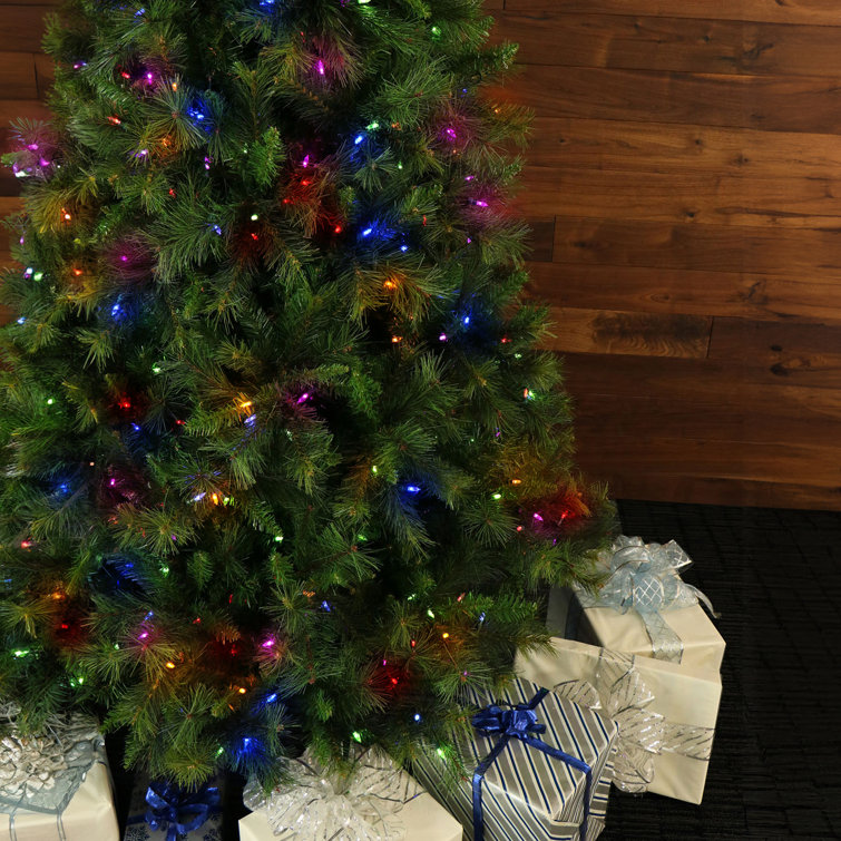 6.5-Ft Green Pine Christmas Tree with Multicolor LED Lights
