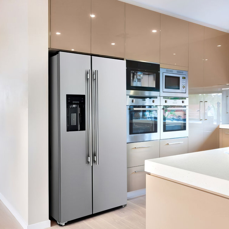 36-Inch Stainless Steel Side-by-Side Refrigerator with Ice Maker