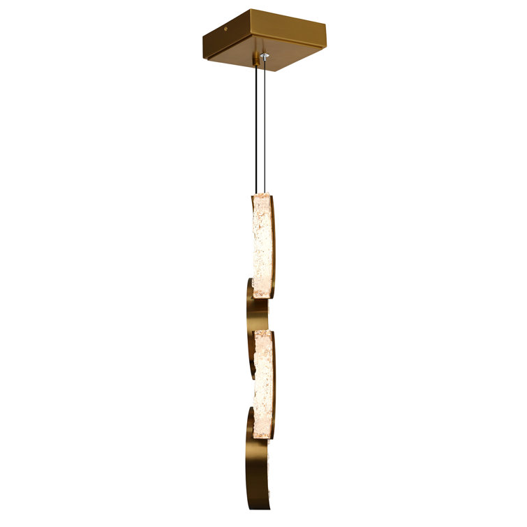 Brass and Glass Modern LED Mini Pendant Light