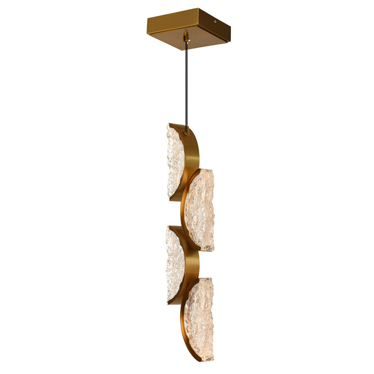 Brass and Glass Modern LED Mini Pendant Light