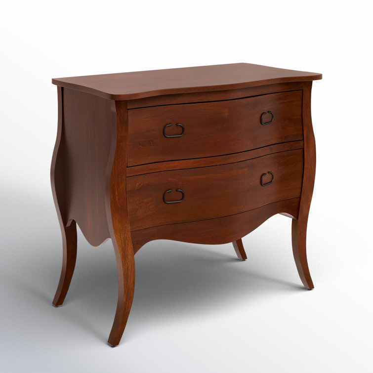 Antique Walnut Bombe Chest with Black Iron Handles