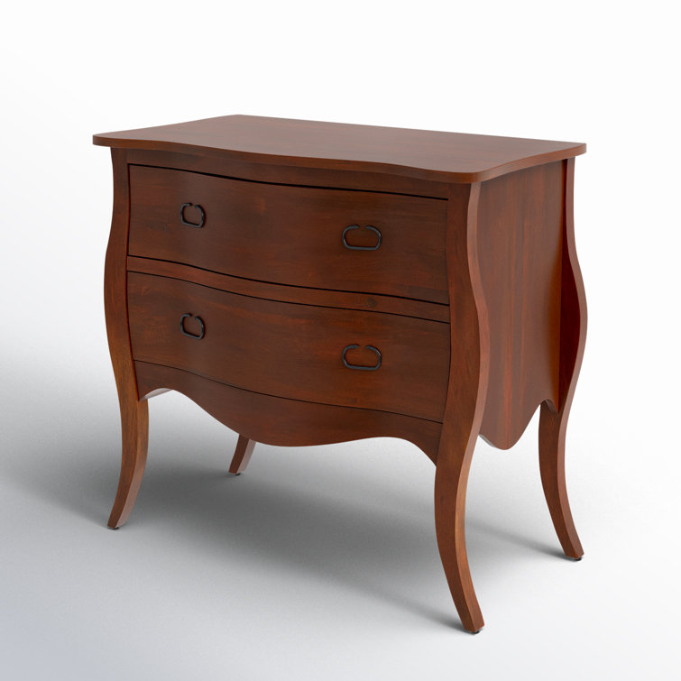 Antique Walnut Bombe Chest with Black Iron Handles