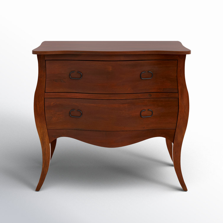 Antique Walnut Bombe Chest with Black Iron Handles