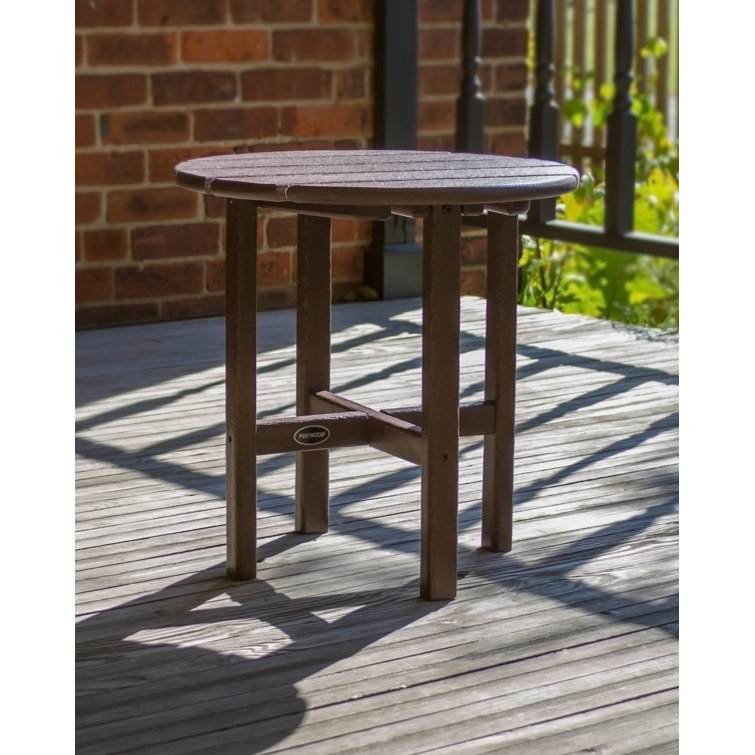 Mahogany 18" Round Outdoor Side Table