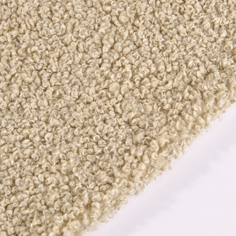 Cream Soft Plush Bouclé Feather Filled Throw Pillow