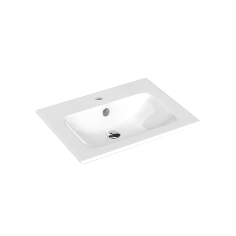 Joy 24" Glossy White Ceramic Wall-Mount Rectangular Sink