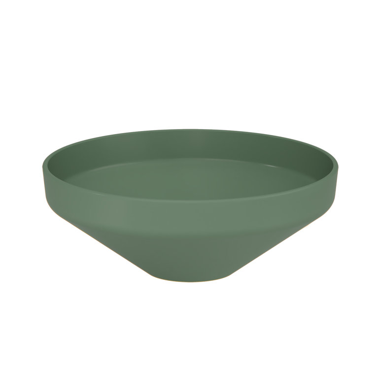 Matte Green Round Ceramic Above-Counter Vessel Sink