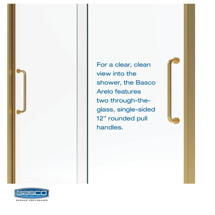 Arelo 60" Frameless Sliding Tub Door with Brushed Gold Frame