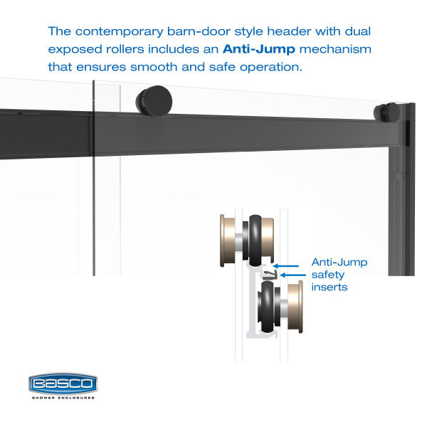 Arelo 60" Matte Black Frameless Sliding Shower Door with Clear Glass