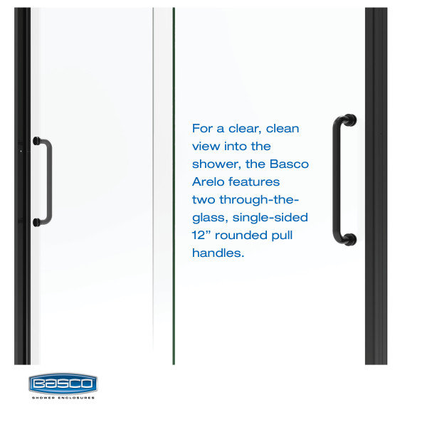 Arelo 60" Matte Black Frameless Sliding Shower Door with Clear Glass