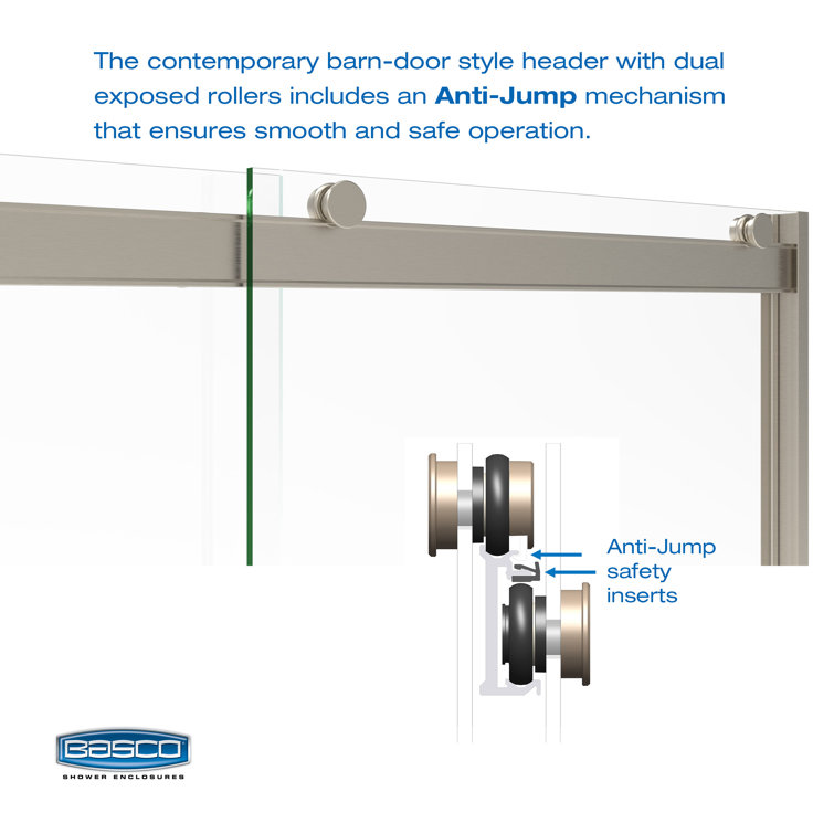 Arelo 60" Frameless Sliding Tub Door with Clear Glass and Black Handle