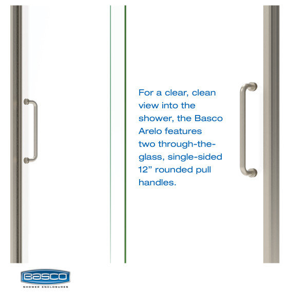 Arelo 60" Frameless Sliding Tub Door with Clear Glass and Black Handle