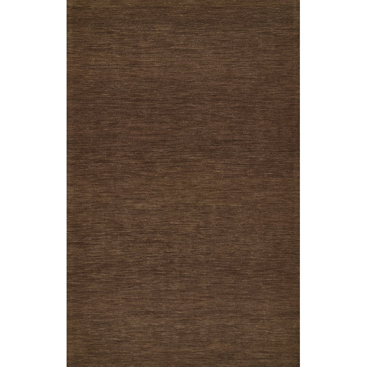 James Hand-Tufted Brown Wool Rectangular Area Rug 4' x 6'
