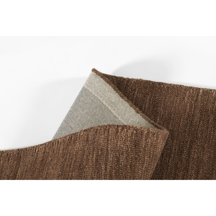 James Hand-Tufted Brown Wool Rectangular Area Rug 4' x 6'