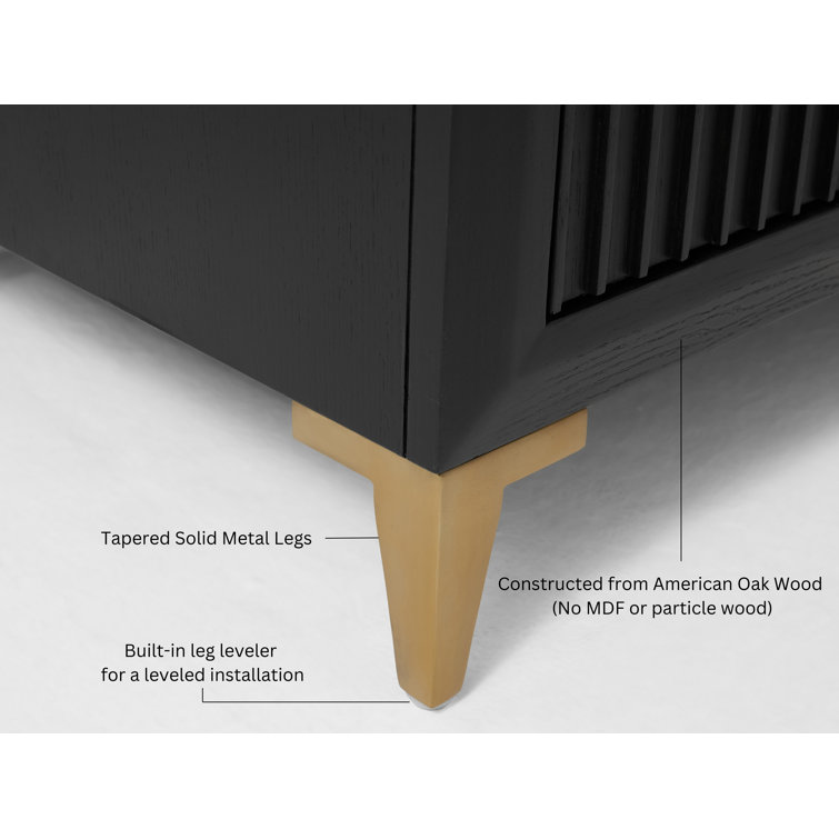 Turlington 60" Black Oak Vanity with White Quartz Top