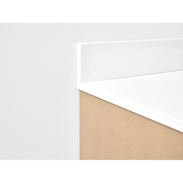Turlington 60" Oak Double Sink Vanity with White Quartz Top