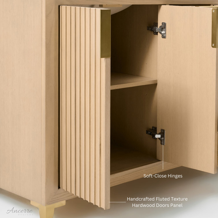 Turlington 60" Oak Double Sink Vanity with White Quartz Top