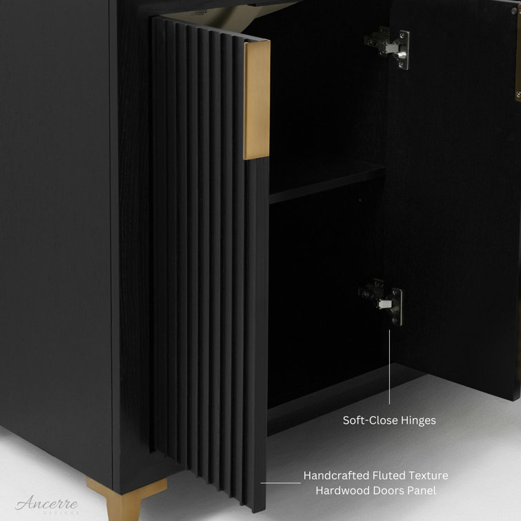 Turlington 60" Black Oak Vanity with White Quartz Top
