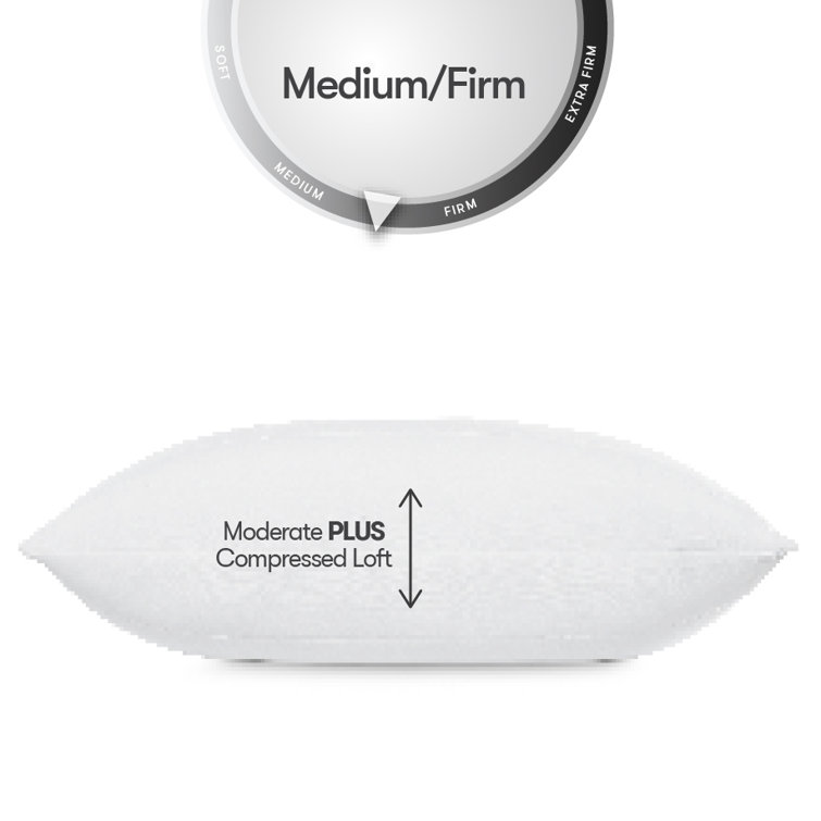 White Medium/Firm Hypoallergenic Cooling Bed Pillows Set of 2