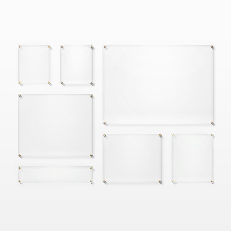 Clear Acrylic Floating Wall Frame Set with Gold Hardware
