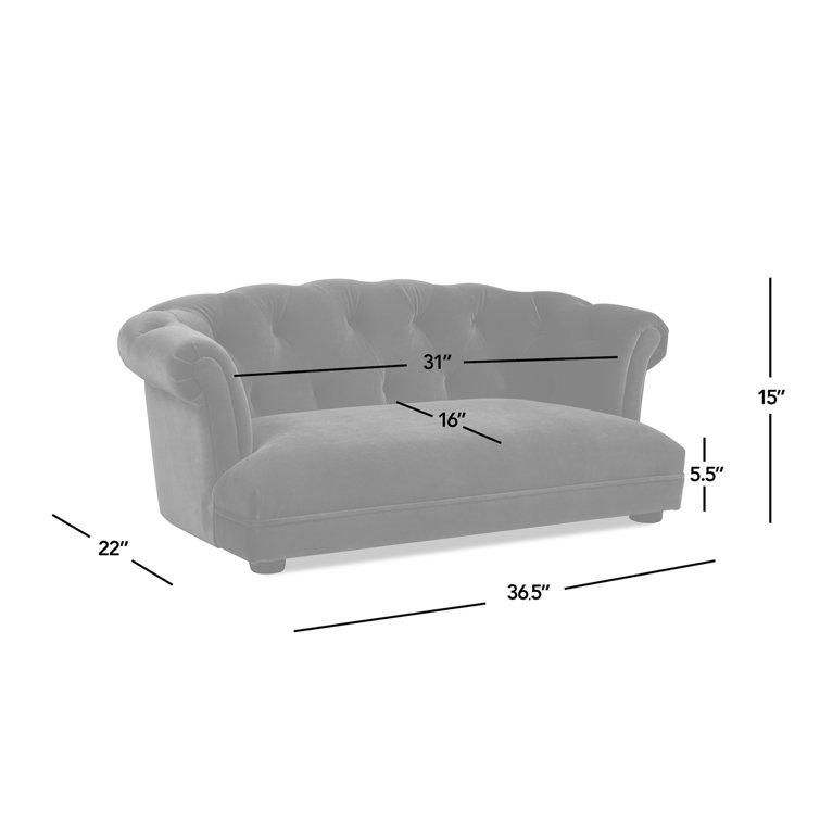 Kiki 36.5" Olive Green Velvet Chesterfield Pet Sofa Bed