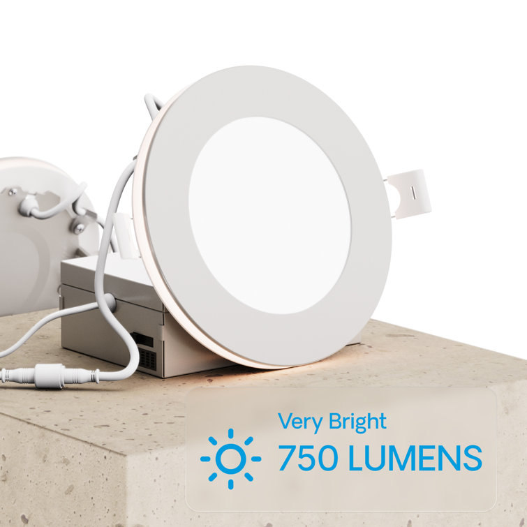 4-Inch White Aluminum Slim Recessed LED Downlight with Night Light