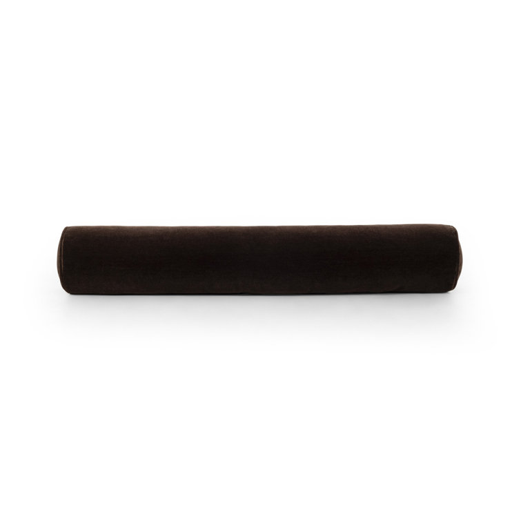 Monte Chocolate Wool Velvet Bolster Pillow 8"x48"
