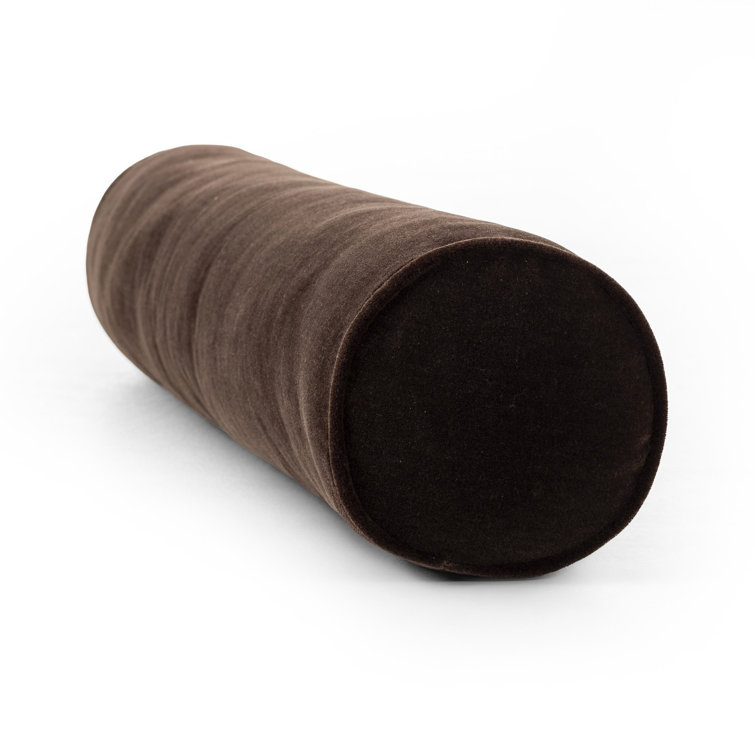 Monte Chocolate Wool Velvet Bolster Pillow 8"x48"