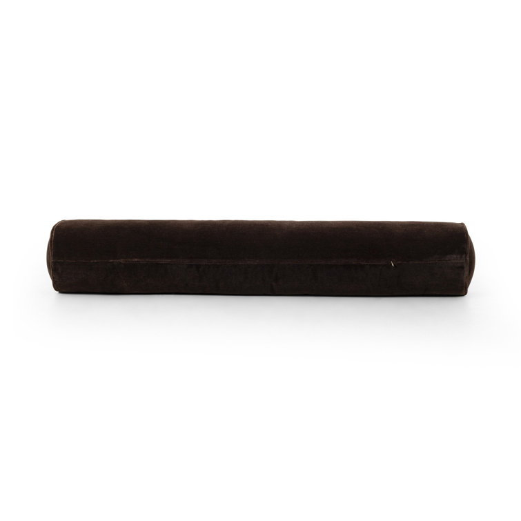 Monte Chocolate Wool Velvet Bolster Pillow 8"x48"
