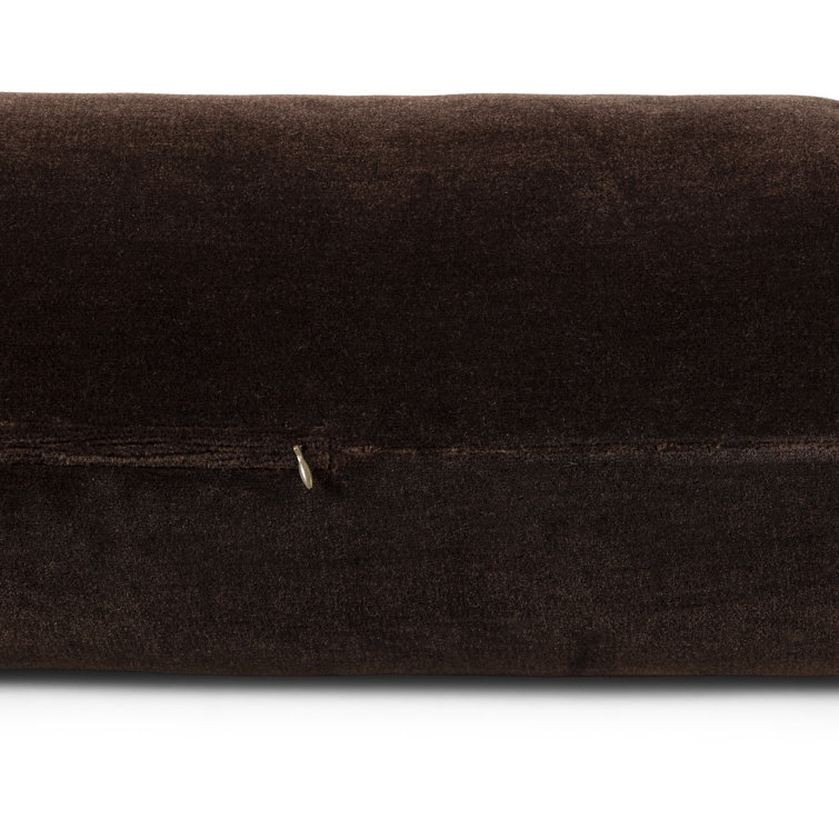 Monte Chocolate Wool Velvet Bolster Pillow 8"x48"