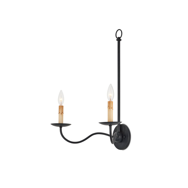 Zanzibar Black Double-Light Dimmable Wall Sconce