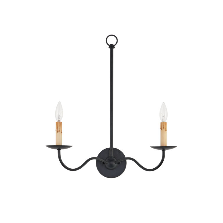 Zanzibar Black Double-Light Dimmable Wall Sconce