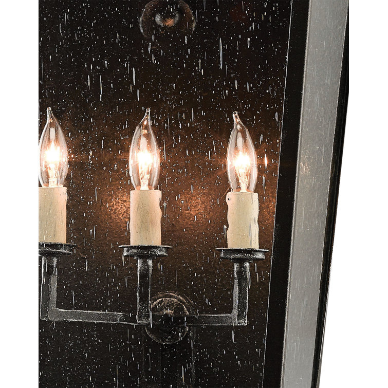 Midnight Elegance Large Black Iron Outdoor Wall Sconce