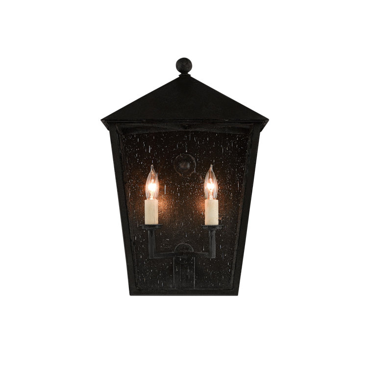 Midnight Black Iron 2-Light Outdoor Wall Lantern