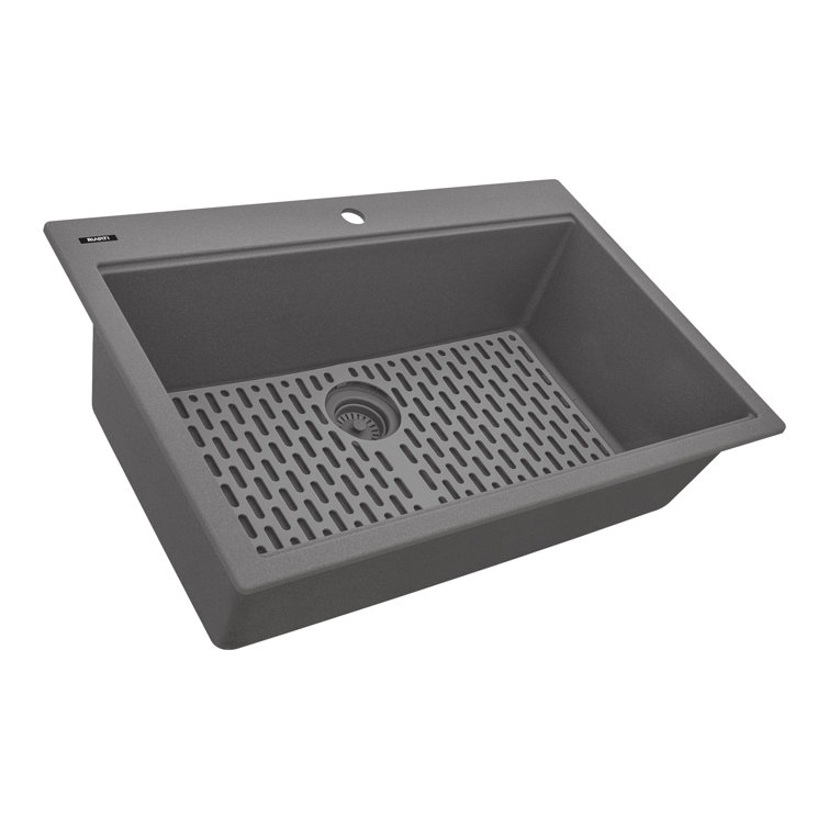 Urban Gray 33" Granite Composite Single Bowl Kitchen Sink