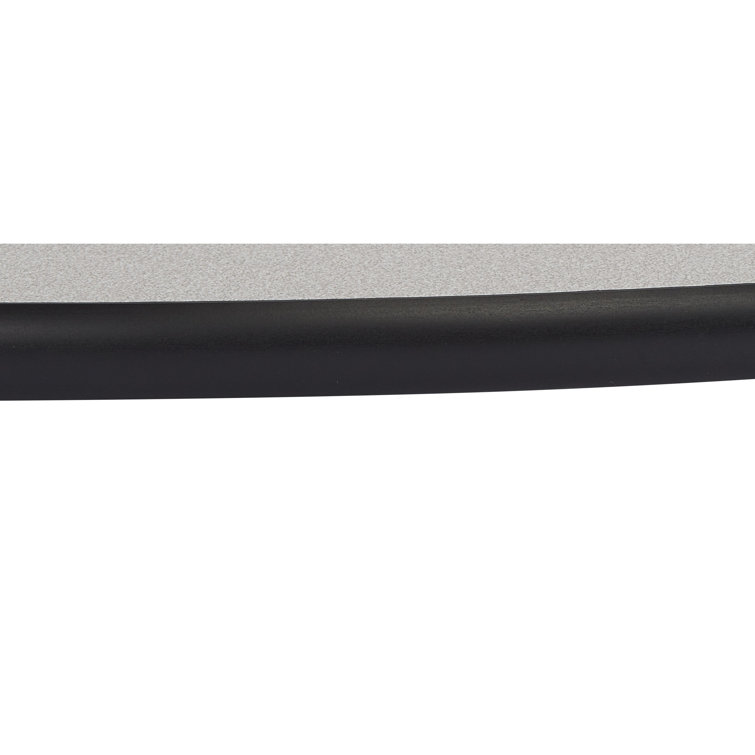 42" Round Grey Laminate Dining Table with Black Steel Base