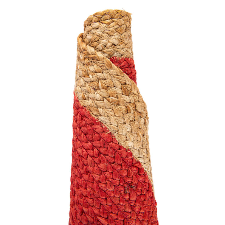 Handmade Red and Natural Jute Round Tree Skirt
