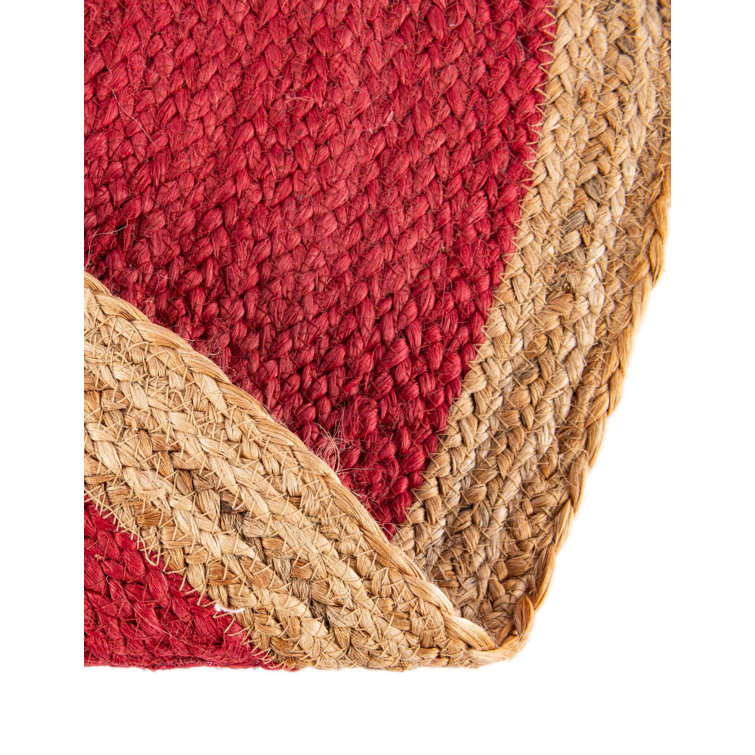 Handmade Red and Natural Jute Round Tree Skirt