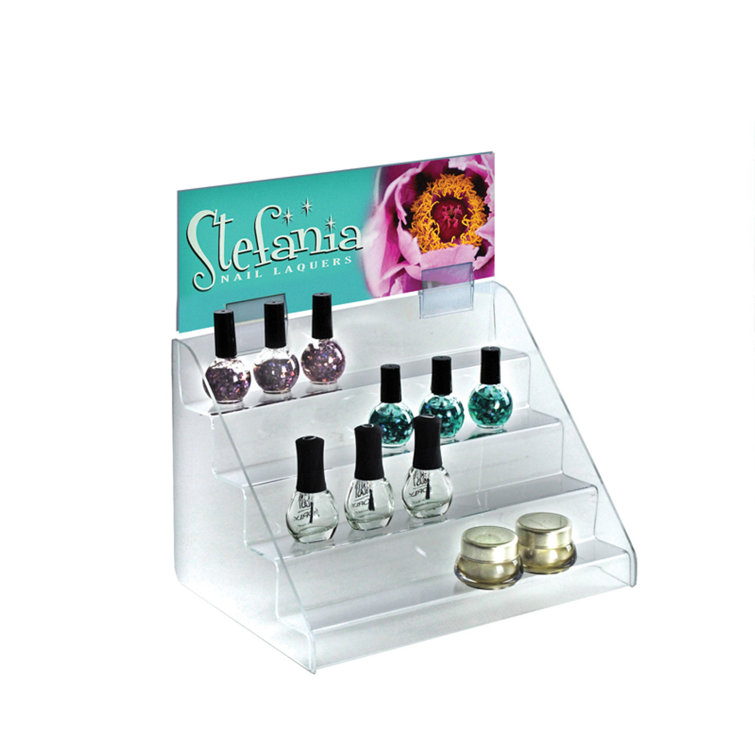 Clear Acrylic Four-Tier Countertop Display Rack, 12" Wide