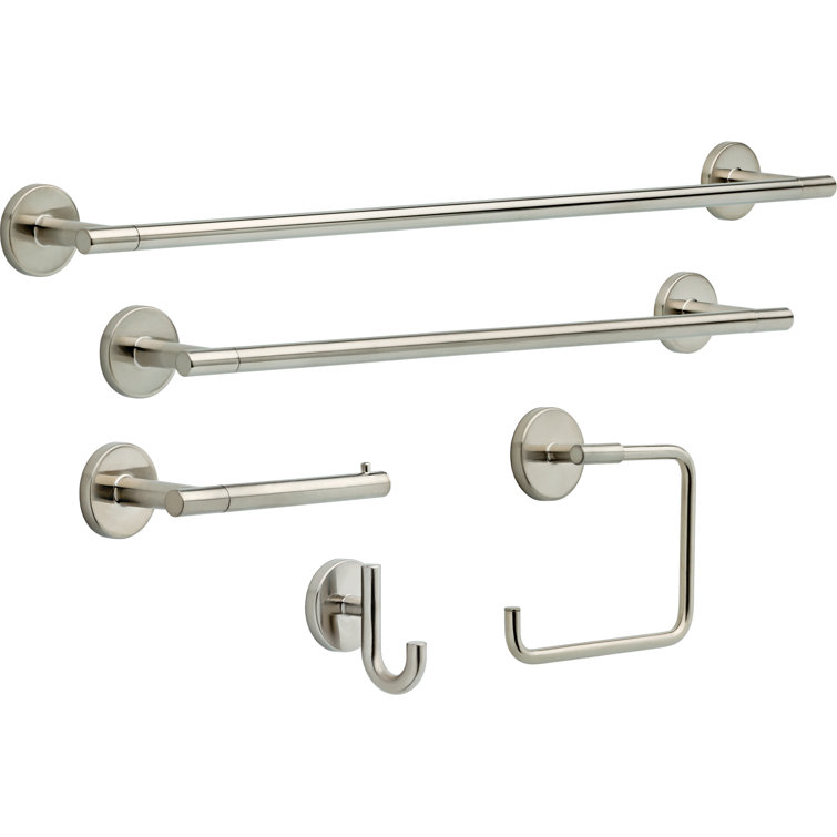 Modern Stainless Steel Double Wall Mount Towel Bar
