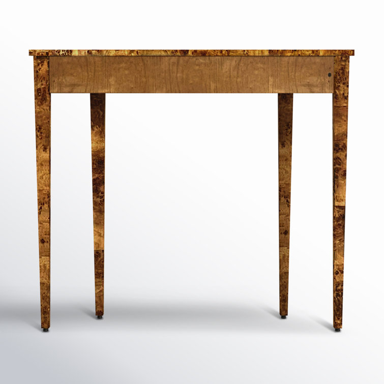 Chester 36" Honey Burl Wood Demilune Console Table