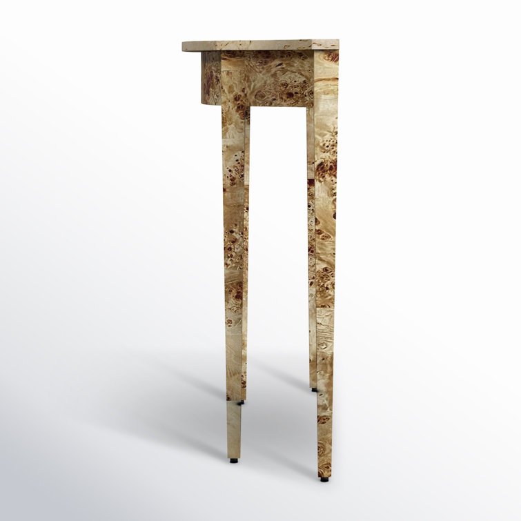 Chester 36" Natural Burl Wood Demilune Console Table